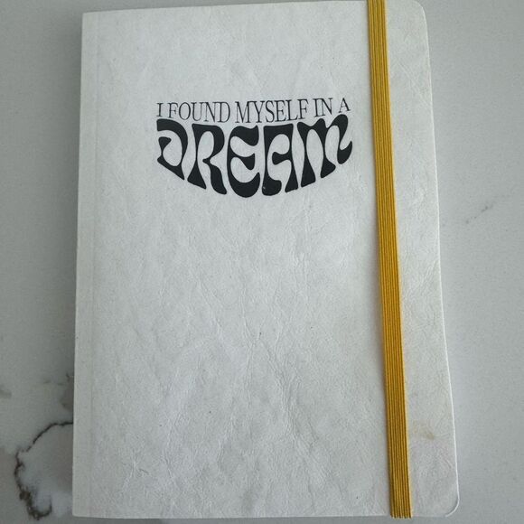 White Dream Journal with Yellow Elastic Band - Picture 1 of 4